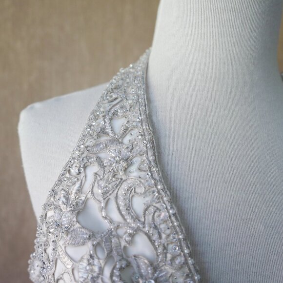💍 Allure Bridals Beaded Halter Bridal Top Separates | Wedding Gown Top | Size 4 - Picture 3 of 9